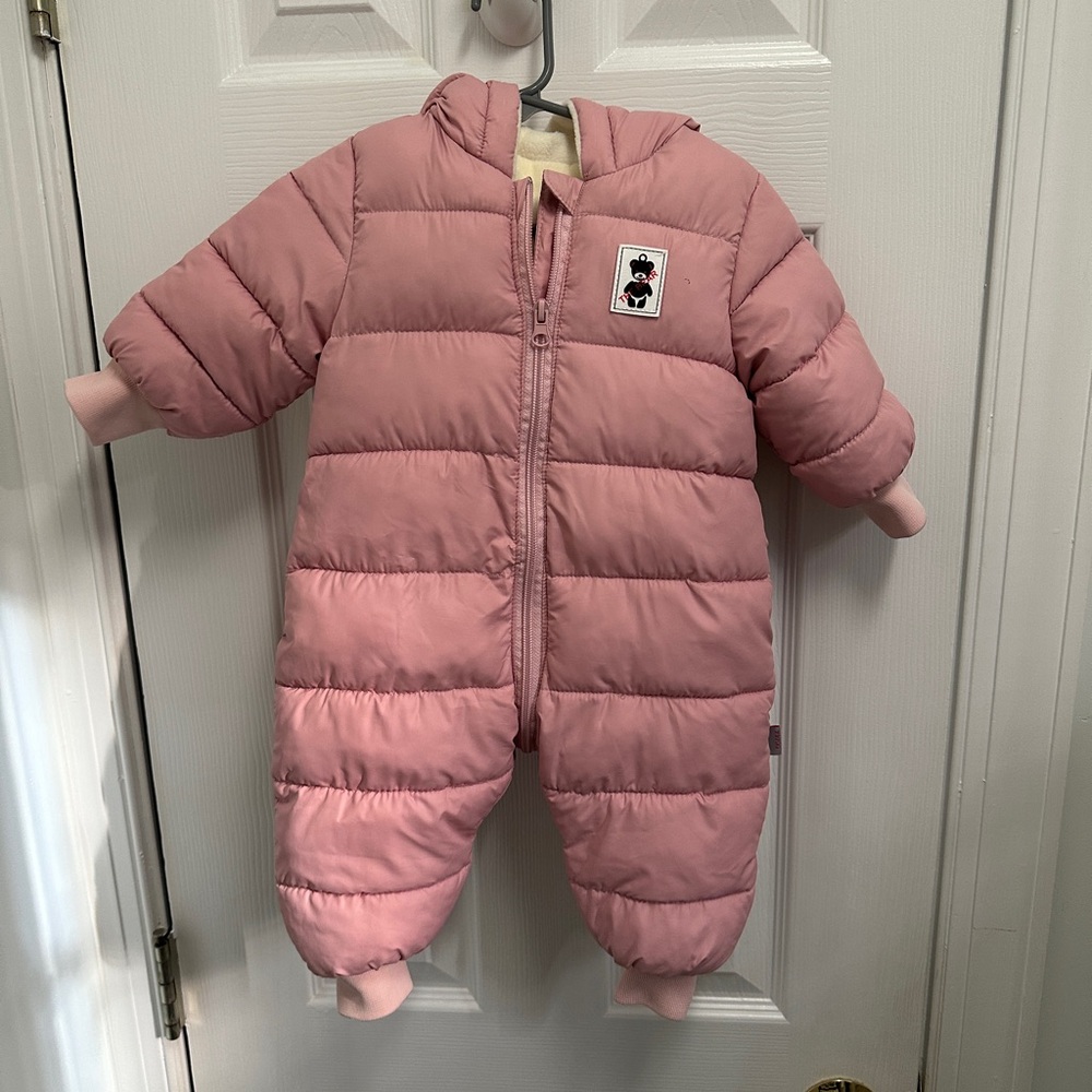 Infant Pink Snowsuit Onesie